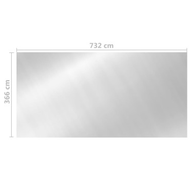 vidaXL Κάλυμμα Πισίνας Ασημί 732 x 366 εκ. από Πολυαιθυλένιο