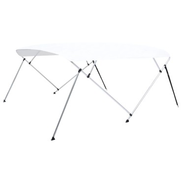 vidaXL Τέντα Σκάφους με 4 Αψίδες Λευκή 243 x (230-244) x 137 εκ.