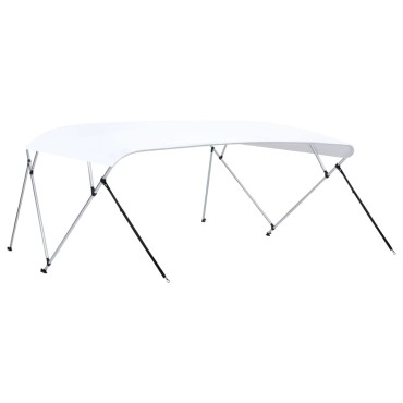 vidaXL Τέντα Σκάφους με 4 Αψίδες Λευκή 243 x (230-244) x 137 εκ.
