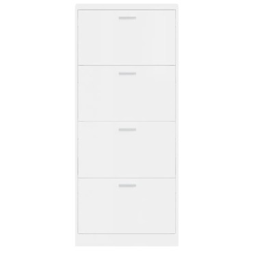 vidaXL Παπουτσοθήκη Γυαλιστερό Λευκό 59x17x150cm Επεξεργασμένο Ξύλο