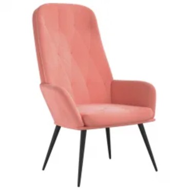 vidaXL Πολυθρόνα Relax με Υποπόδιο Ροζ Βελούδινη 70x77x98cm 1 τεμ.