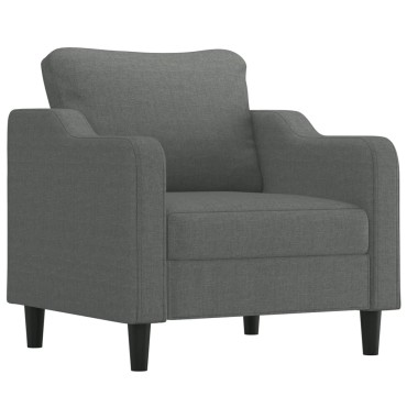 vidaXL Πολυθρόνα Σκούρο Γκρι Υφασμάτινη 78x77x80cm 1 τεμ. Γωνιακός