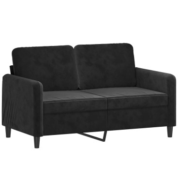 vidaXL Καναπές Διθέσιος Μαύρο Βελούδινος 138x77x80cm 1 τεμ.
