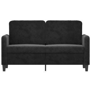 vidaXL Καναπές Διθέσιος Μαύρο Βελούδινος 138x77x80cm 1 τεμ.