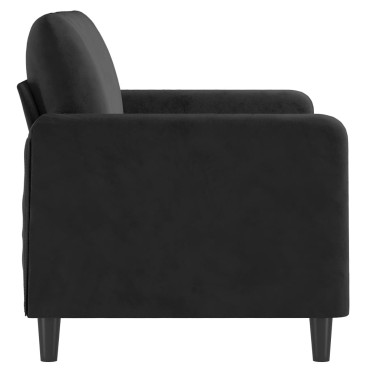 vidaXL Καναπές Διθέσιος Μαύρο Βελούδινος 138x77x80cm 1 τεμ.