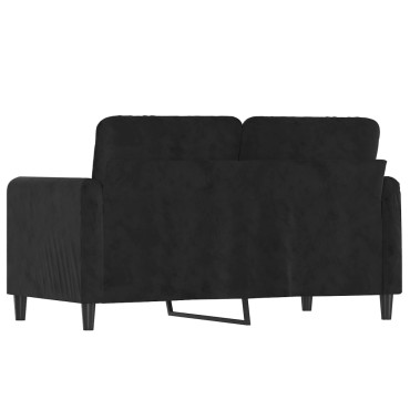 vidaXL Καναπές Διθέσιος Μαύρο Βελούδινος 138x77x80cm 1 τεμ.