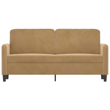 vidaXL Καναπές Διθέσιος Καφέ Βελούδινος 158x77x80cm 1 τεμ.