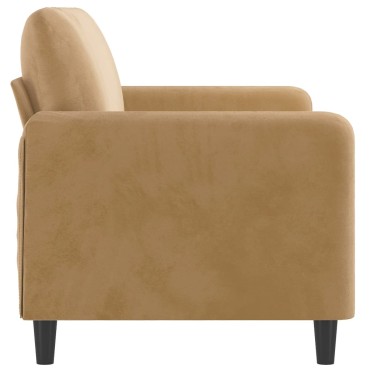 vidaXL Καναπές Διθέσιος Καφέ Βελούδινος 158x77x80cm 1 τεμ.