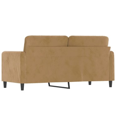 vidaXL Καναπές Διθέσιος Καφέ Βελούδινος 158x77x80cm 1 τεμ.