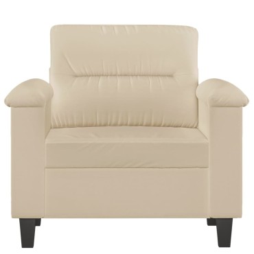 vidaXL Πολυθρόνα Κρεμ από Ύφασμα Μικροϊνών 90x77x80cm 1 τεμ. Γωνιακός