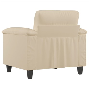 vidaXL Πολυθρόνα Κρεμ από Ύφασμα Μικροϊνών 90x77x80cm 1 τεμ. Γωνιακός