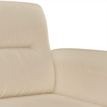 vidaXL Πολυθρόνα Κρεμ από Ύφασμα Μικροϊνών 90x77x80cm 1 τεμ. Γωνιακός
