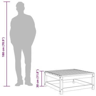 vidaXL Υποπόδιο Κήπου Καφέ 70x70x30cm από Μασίφ Ξύλο Πεύκου 1 τεμ. Γωνιακός