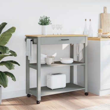 vidaXL Τρόλεϊ Κουζίνας MONZA 84x40x90cm από Μασίφ Ξύλο Πεύκου 1 τεμ.