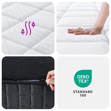 vidaXL Στρώμα με Pocket Springs Μεσαία Plus Σκληρότητα 160x200cm 1 τεμ. - Διπλό
