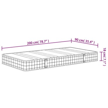vidaXL Στρώμα με Bonnell Springs Medium 90x200cm 1 τεμ. - Μονό
