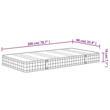 vidaXL Στρώμα με Bonnell Springs Medium 90x200cm 1 τεμ. - Μονό