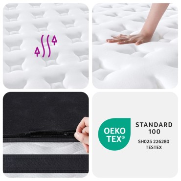 vidaXL Στρώμα με Pocket Springs Μεσαία Σκληρότητα 120x200cm 1 τεμ. - Μονό