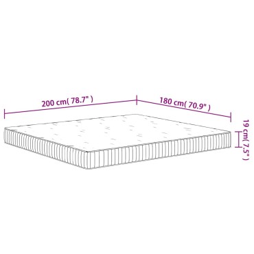 vidaXL Στρώμα με Pocket Springs Μεσαία Σκληρότητα 180x200cm 1 τεμ. - Διπλό