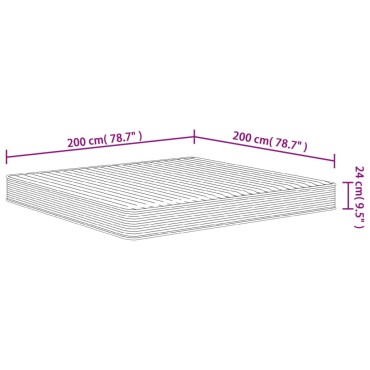 vidaXL Στρώμα Αφρού Medium Soft 200x200cm 1 τεμ. - Διπλό
