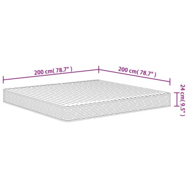 vidaXL Στρώμα Αφρού Medium Soft 200x200cm 1 τεμ. - Διπλό