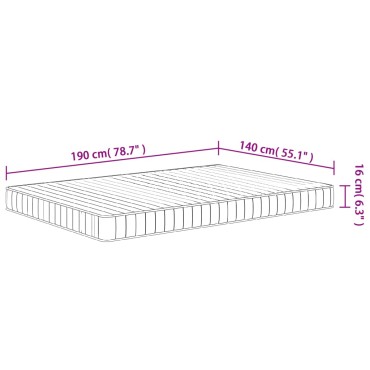 vidaXL Στρώμα Αφρού Medium Soft 140x190cm 1 τεμ. - Διπλό
