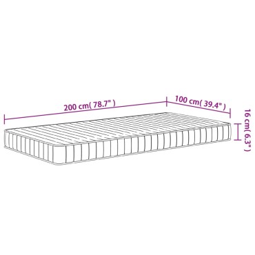vidaXL Στρώμα Αφρού Medium Soft 100x200cm 1 τεμ. - Μονό