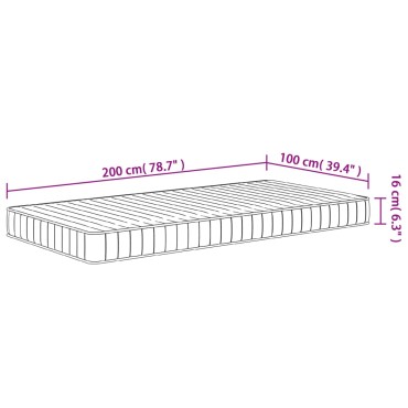 vidaXL Στρώμα Αφρού Medium Soft 100x200cm 1 τεμ. - Μονό