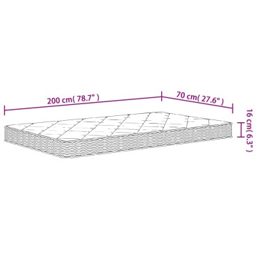 vidaXL Στρώμα Αφρού Medium Soft 70x200cm 1 τεμ. - Μονό