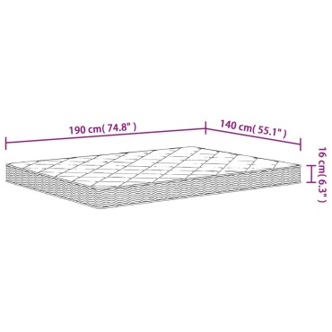 vidaXL Στρώμα Αφρού Medium Soft 140x190cm 1 τεμ. - Διπλό