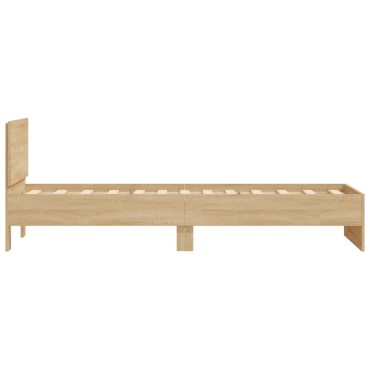 vidaXL Πλαίσιο Κρεβατιού με Κεφαλάρι Sonoma Δρυς 90x190cm Επεξ. Ξύλο 1 τεμ. - Μονό