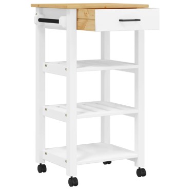 vidaXL Τρόλεϊ Κουζίνας MONZA 48x40x90cm από Μασίφ Ξύλο Πεύκου 1 τεμ.