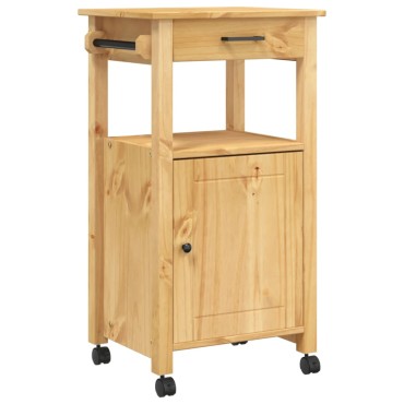 vidaXL Τρόλεϊ Κουζίνας MONZA 48x40x90cm από Μασίφ Ξύλο Πεύκου 1 τεμ.