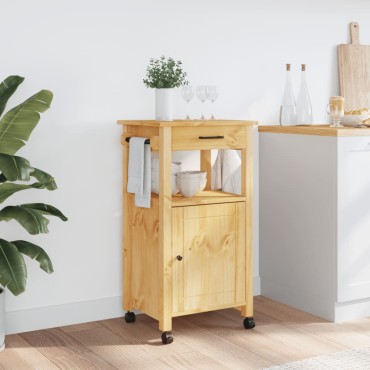 vidaXL Τρόλεϊ Κουζίνας MONZA 48x40x90cm από Μασίφ Ξύλο Πεύκου 1 τεμ.