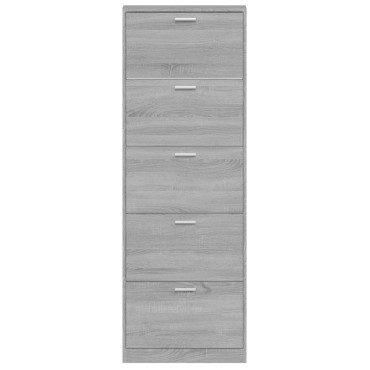 vidaXL Παπουτσοθήκη Γκρι Sonoma 59x17x169cm από Επεξεργασμένο Ξύλο
