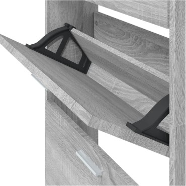 vidaXL Παπουτσοθήκη Γκρι Sonoma 59x17x169cm από Επεξεργασμένο Ξύλο