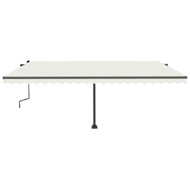 vidaXL Τέντα Συρόμενη Χειροκίνητη με LED Κρεμ 500x350 εκ.
