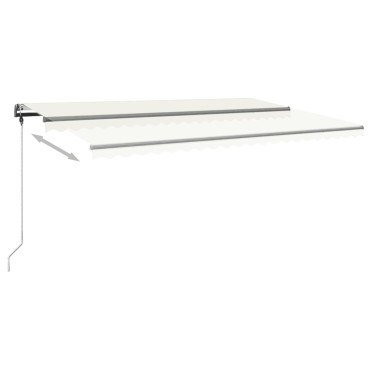 vidaXL Τέντα Συρόμενη Χειροκίνητη με LED Κρεμ 500x350 εκ.