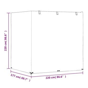 vidaXL Κάλυμμα Κούνιας με 12 Κρίκους 220x177x220cm Πολυαιθυλένιο 1 τεμ.
