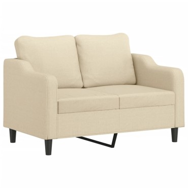 vidaXL Καναπές Διθέσιος Κρεμ Υφασμάτινος 138x77x80cm 1 τεμ.