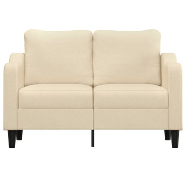 vidaXL Καναπές Διθέσιος Κρεμ Υφασμάτινος 138x77x80cm 1 τεμ.