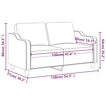 vidaXL Καναπές Διθέσιος Taupe Υφασμάτινος 158x77x80cm 1 τεμ.