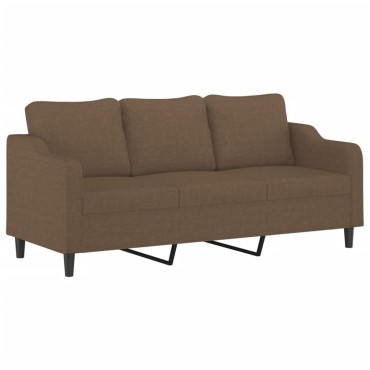 vidaXL Καναπές Τριθέσιος Καφέ Υφασμάτινος 198x77x80cm 1 τεμ.