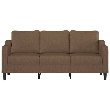 vidaXL Καναπές Τριθέσιος Καφέ Υφασμάτινος 198x77x80cm 1 τεμ.