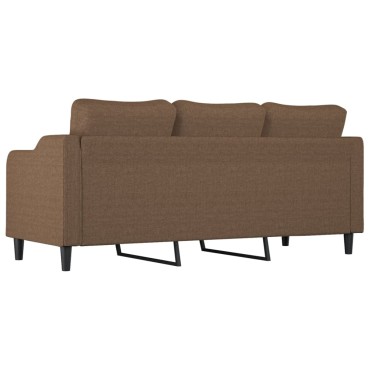 vidaXL Καναπές Τριθέσιος Καφέ Υφασμάτινος 198x77x80cm 1 τεμ.