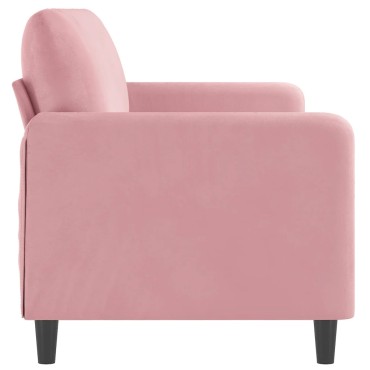 vidaXL Καναπές Τριθέσιος Ροζ Βελούδινος 198x77x80cm 1 τεμ.