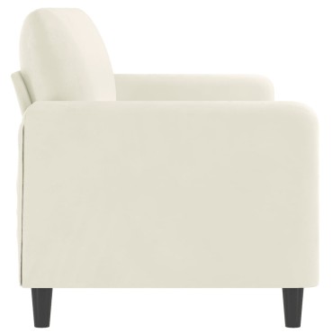 vidaXL Καναπές Τριθέσιος Κρεμ Βελούδινος 198x77x80cm 1 τεμ.