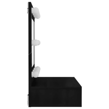 vidaXL Έπιπλο Καθρέφτη με LED Μαύρο 60x31,5x62cm 1 τεμ.