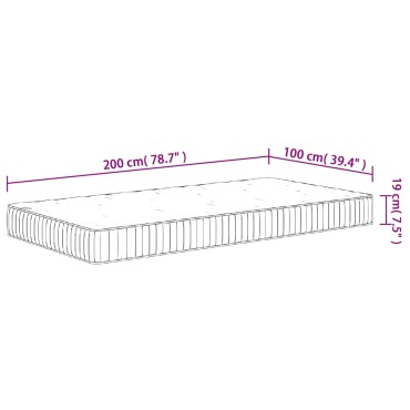 vidaXL Στρώμα με Pocket Springs Μεσαία Σκληρότητα 100x200cm 1 τεμ. - Μονό