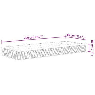 vidaXL Στρώμα με Bonnell Springs Μεσαία Σκληρότητα 80x200cm 1 τεμ. - Μονό